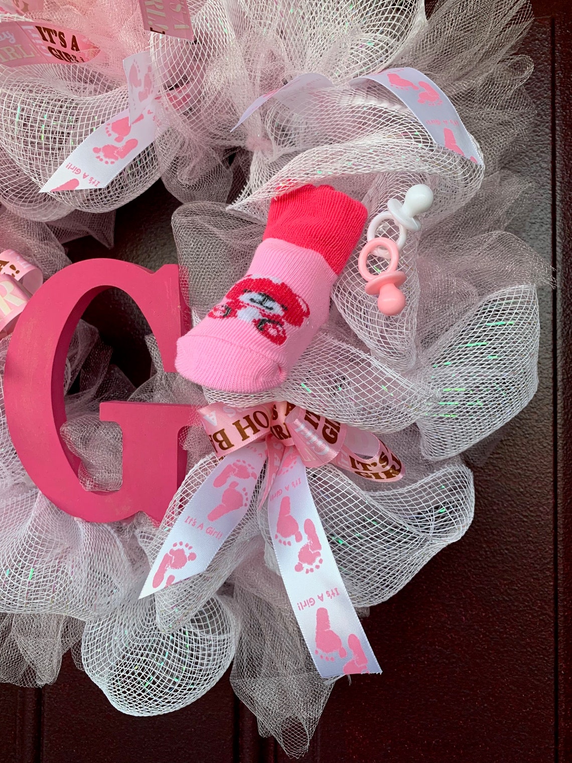 Baby Girl Ribbon Wreath Etsy