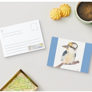 Kookaburra Postcard - Australian Birds - Souvenir -Print of Watercolour design by Artist