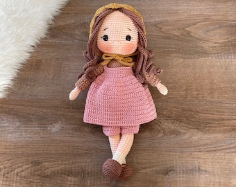 Crochet Doll | Personalized Doll Village Girl | Personalized Baby Toys | Baby Shower Gift Basket | Toddler Toys 5 Year Old