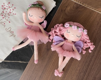 Gehäkelte Mini-Fee-Puppe: Personalisiertes Amigurumi-Tutu-Engelspielzeug