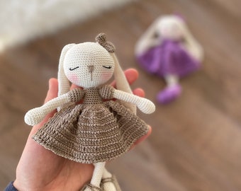 Minimalist Crochet Bunny Rabbit | Personalized Doll | Baby Shower Gift Basket | Baby Shower Decorations Gender Neutral | Valentine's Day