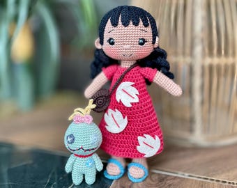 Lilo häkeln Plüsch: Personalisierte Amigurumi Puppe mit Alien Scrump Spielzeug