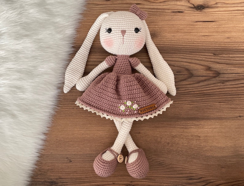 Crochet Bunny Rabbit Personalized Doll Personalized Baby Toys Crochet Doll For Sale Birthday Gift Box For Her Easter Bunny Crochet image 1