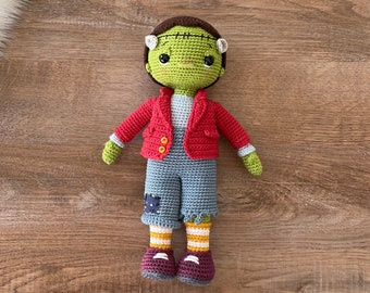 Crochet Doll | Personalized Doll Frankenstein | Personalized Baby Toys | Halloween Gift Basket | Birthday Gift Box For Him