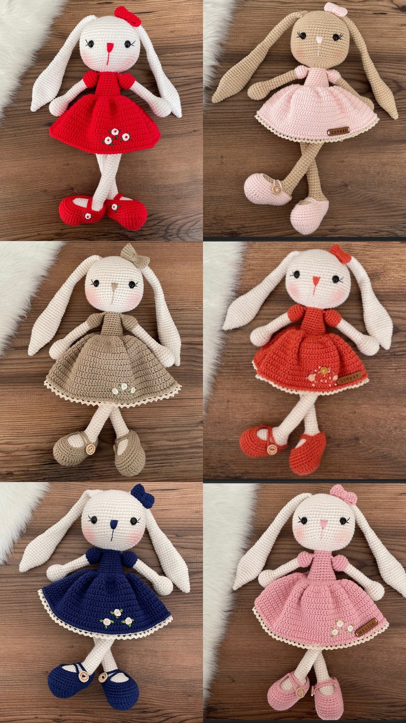 Crochet Bunny Rabbit Personalized Doll Personalized Baby Toys Crochet Doll For Sale Birthday Gift Box For Her Easter Bunny Crochet image 10