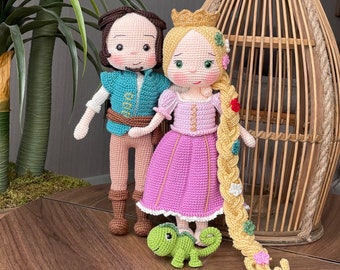 Rapunzel and Flynn Rider Dolls: Handmade Crochet Amigurumi Set