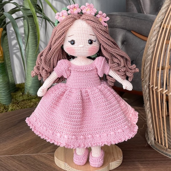 Crochet Princess Girl Doll: Personalized Amigurumi Birthday Gift Toy