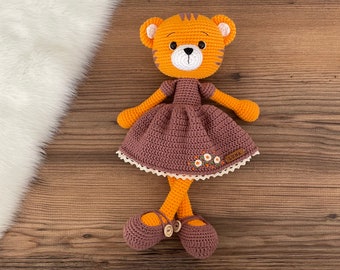 Amigurumi Animals Tiger Personalized Doll | Personalized Baby Toys | Baby Shower Gift Basket | Birthday Gift Box For Her