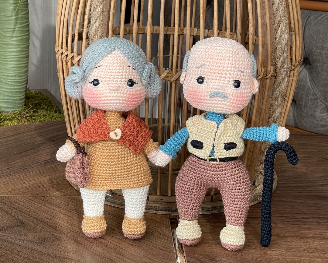 Crochet Personalized Grandparents Doll Amigurumi Grandpa Amigurumi