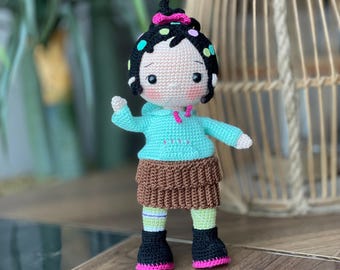 Vanellope inspirierte Puppe zu häkeln: Handmade Amigurumi Plüschtier