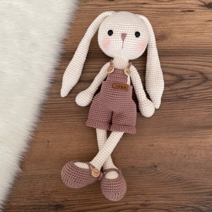 Crochet Bunny Rabbit Personalized Doll Personalized Baby Toys Crochet Doll For Sale Birthday Gift Box For Her Easter Bunny Crochet image 5