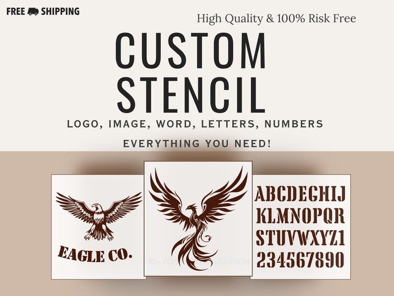 Custom Logo Stencil Image Stencil Name Stencil Letter Stencil for Spray