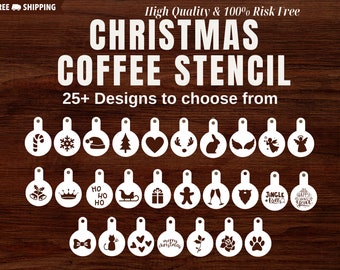 Christmas Stencil for Coffee Reusable Coffee Stencil, Custom Stencil for Cookie Stencil Custom, Stencil Santa for Latte Stencil Christmas
