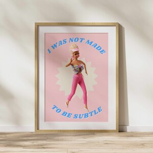 Barbie Art Print, Cool Posters, Feminist Wall Art, Large Pop Art, Funky Wall Art Maximalist Decor, Trendy Wall Decoration