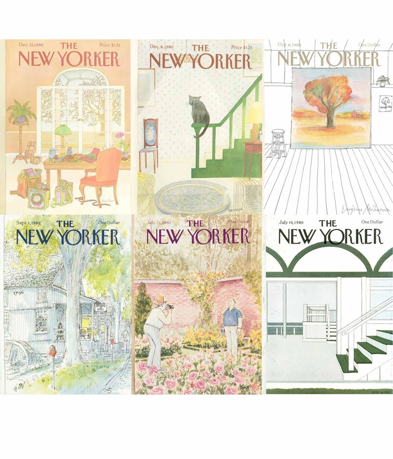 1980 Vintage the New Yorker Cover Bundle, Vintage Magazine Covers ...