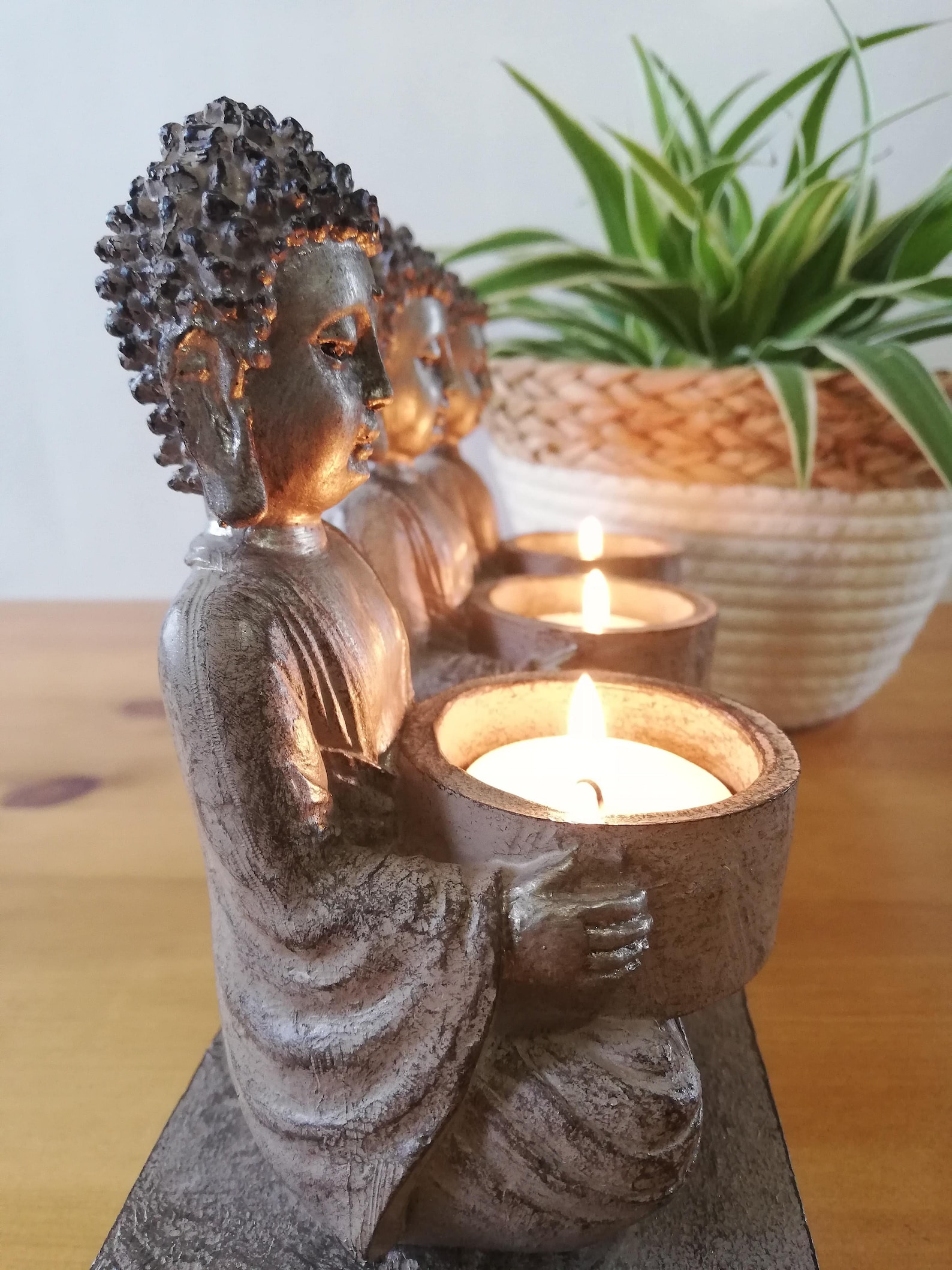 Buddha Statue Candle Holder Vintage Spiritual Decor Meditation Etsy