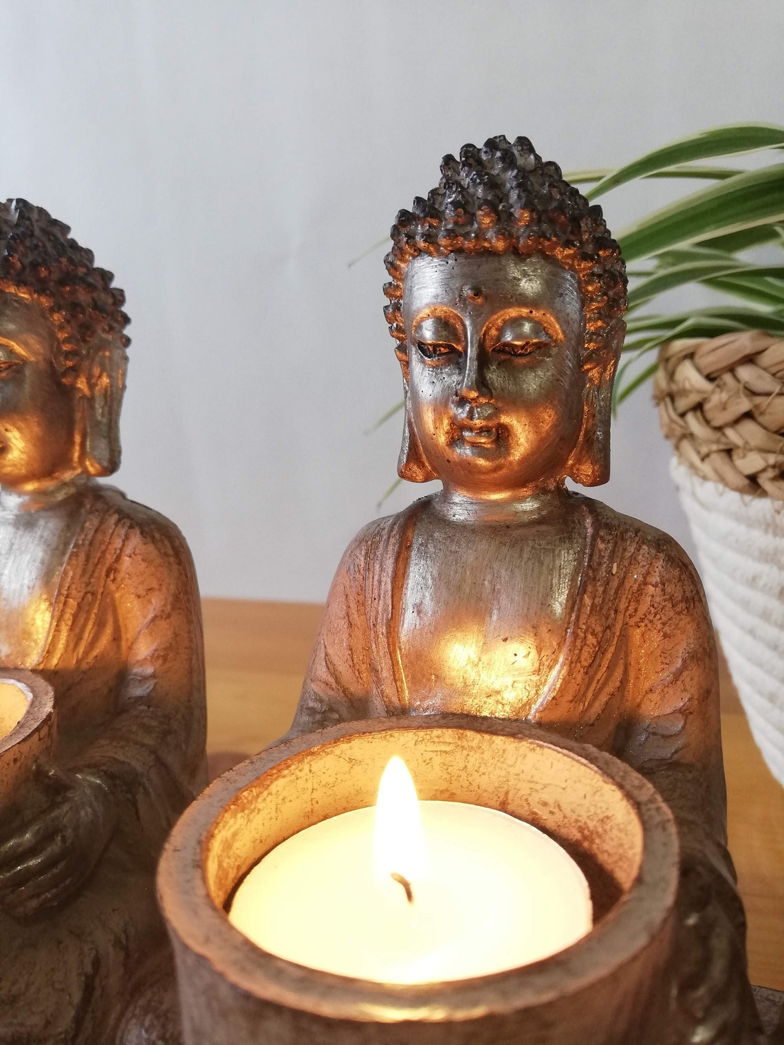 Buddha Statue Candle Holder Vintage Spiritual Decor Meditation Etsy