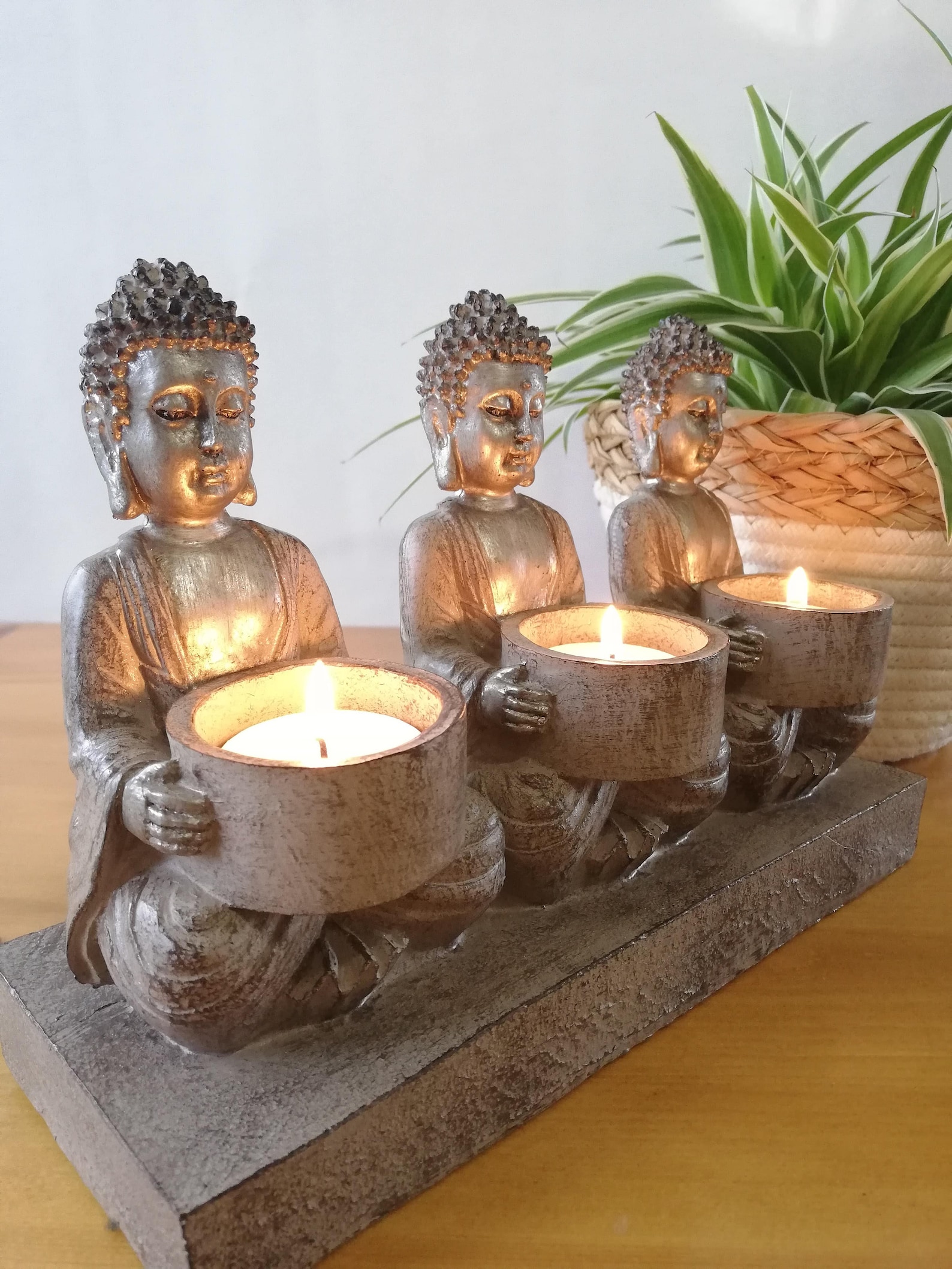 Buddha Statue Candle Holder Vintage Spiritual Decor Meditation Etsy