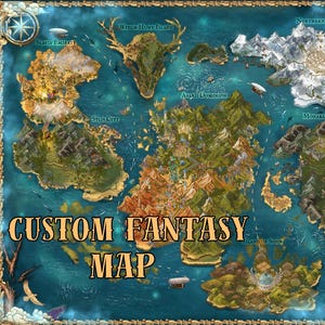 Beställning av specialanpassad fantasykarta, världsbyggande, DnD-kampanj, romankartografi