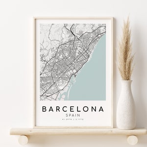 BARCELONA City Map, Spain Wedding Gift, gifts for him, Gift Map, Map print, Map Poster, Minimalist Map Art, gifts for her, Instant Download