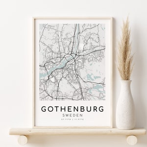 GOTHENBURG Sweden Map Print, City Map Poster, unique gift idea, custom city maps, minimalist art, design download, Digital Download