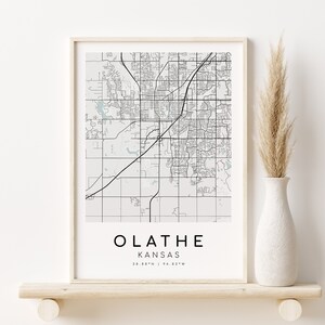 OLATHE Kansas Map Print, USA KS City Map Poster, einzigartige Geschenkidee, individuelle Stadtkarten, minimalistische Kunst, Design Download, Digital Download