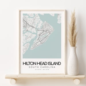 HILTON HEAD ISLAND South Carolina USA Stadtplan, Geschenke, minimalistische Karte, Geschenk für die beste Freundin, digitaler Download