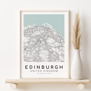 Impressão de mapa de EDIMBURGO Reino Unido, pôster de mapa da cidade, ideia exclusiva para presente, mapas de cidades personalizados, arte minimalista, download de design, download digital