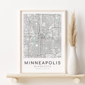 MINNEAPOLIS Minnesota MN Karte Druck, Stadtplan Poster, einzigartige Geschenkidee, individuelle Stadtkarten, minimalistische Kunst, Design-Download, digitaler Download
