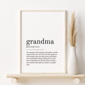 Grandma Definition Print, gifts for him, Grandma personalized gift, Grandma Wall Art Prints, last minute gift, Grandma instant download