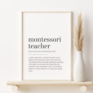 Montessori Lehrer Definition Print, Wand Kunst Drucke, druckbare Sofort Download, Montessori Lehrer Zitat, minimalistischer Druck, lustiges Poster