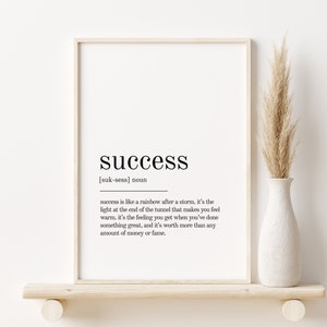 Erfolg Definition Print, Wand Kunst Drucke, Erfolg druckbare Kunst, Erfolg Sofort Download, Erfolg Zitat Print, Minimalistisches lustiges Poster