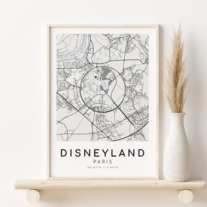 DISNEYLAND Paris France City Map, Personalized Map Print, new job gift, map print custom map gift, gifts for him, City Map, Digital Download