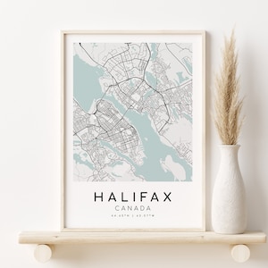 HALIFAX Canada Map Print, City Map Poster, idée cadeau unique, cartes de ville personnalisées, art minimaliste, téléchargement de design, téléchargement numérique