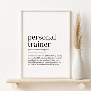 Personal Trainer Definition Print, book quote print, office definition print, gifts for her, dictionary art print, Print Definition