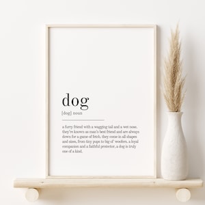 Dog Definition Print, Wall Art Prints, Dog Printable Art, Instant Download, Quote Print, Minimalist Dog Print, Dog funny poster
