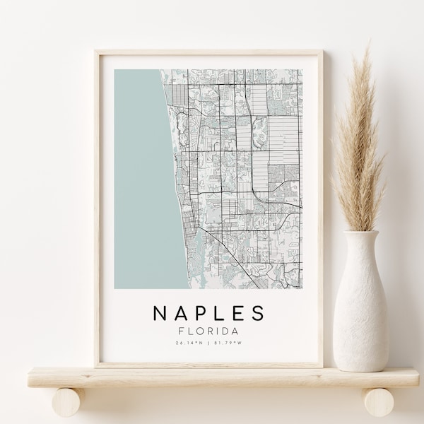 NAPLES Florida City Map, city map prints, personalized gifts Designs, Minimalist Map Art, custom map gift, Digital Download