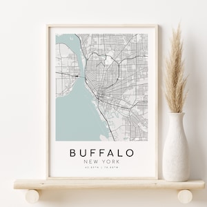 BUFFALO New York NY USA Karte Print, Straßenkarte Poster, Geschenke für sie, benutzerdefinierte Karte Geschenk, minimalistische Kunst, Land Straßenkarte, Instant Download