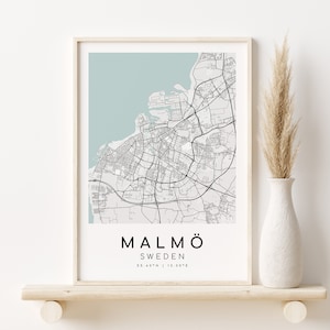 MALMÖ Stadt Karte, minimalistische Kunst, Schweden Home Karte, individuelle Karte Geschenk, Valentinstag Geschenk, personalisierte Karte, minimalistisches Dekor, Instant Download