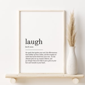 Laugh Definition Print, book quote print, office definition print, Wall Decor, gifts for her, dictionary art print, Laugh Print Definition