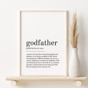 Pate Definition Druck, Geschenke für ihn, personalisiertes Geschenk, Pate Wand Kunst Drucke, Last Minute Geschenk, Pate sofort Download
