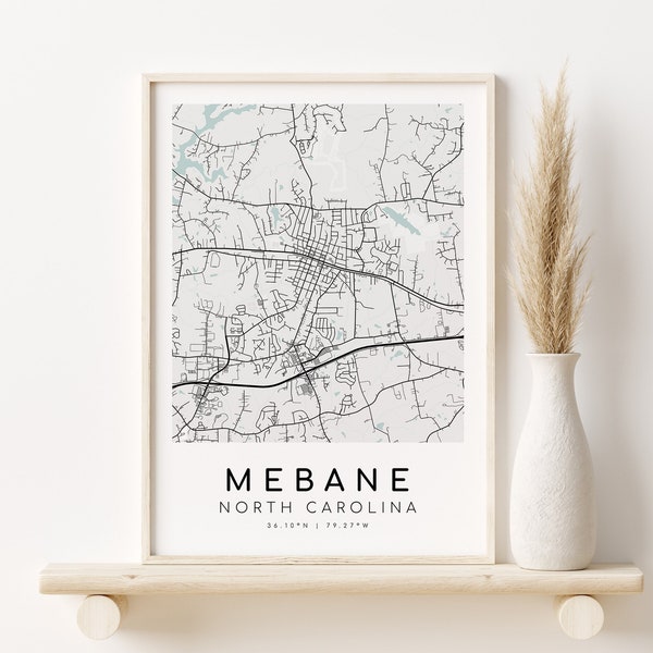 Mebane Nc Map Etsy