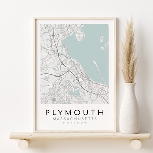 Plymouth Massachusetts Karte, Geschenk Print, USA Karte Poster, Minimalistische Karte Kunst, einzigartiges Geschenk, Urlaub Dekor, Geschenke für Ihn, Digital Download