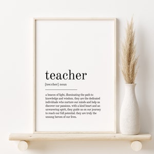 Teacher Definition Print, gifts for him, Teacher personalized gift, Teacher Wall Art Prints, last minute gift, Teacher instant download