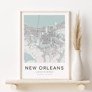 NEW ORLEANS Louisiana Karte Print, Stadt Karte Poster, personalisierte Geschenke Designs, benutzerdefinierte Karte Geschenk, Geschenke für ihn, digitaler Download, Instant Karte