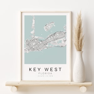 KEY WEST Florida FL USA Karte Druck, Landkarte Plakat, Geschenke für ihn, Geschenk Stadt Karte Kunst, digitales Design, Geschenke für sie, digitaler Download