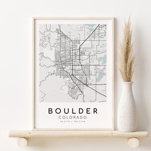 BOULDER Colorado CO Mapa de la ciudad, mapa de arte minimalista, regalo de mapa personalizado, regalo del día de San Valentín, mapa personalizado, decoración minimalista, Descarga instantánea