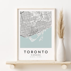 TORONTO Canada City Map, Home Map, Map Print, Custom Locations, Anniversary, Custom Map, Road Map, gifts for her, Instant Download
