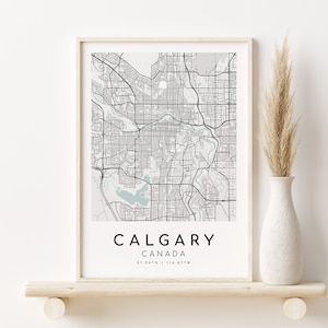 CALGARY Karte, Kanada Poster, Geschenk Karte Print, Landkarte Poster, minimalistische Karte Kunst, einzigartiges Geschenk, Urlaub Dekor, Geschenke für Ihn, Digital Download