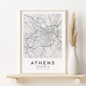 ATHEN Stadt Karte, USA Georgia GA Minimalist Karte, Karte Print, Stadt Karte Poster, moderne Karte Print, Hochzeitsgeschenk, Geschenke für Ihn, digitaler Download